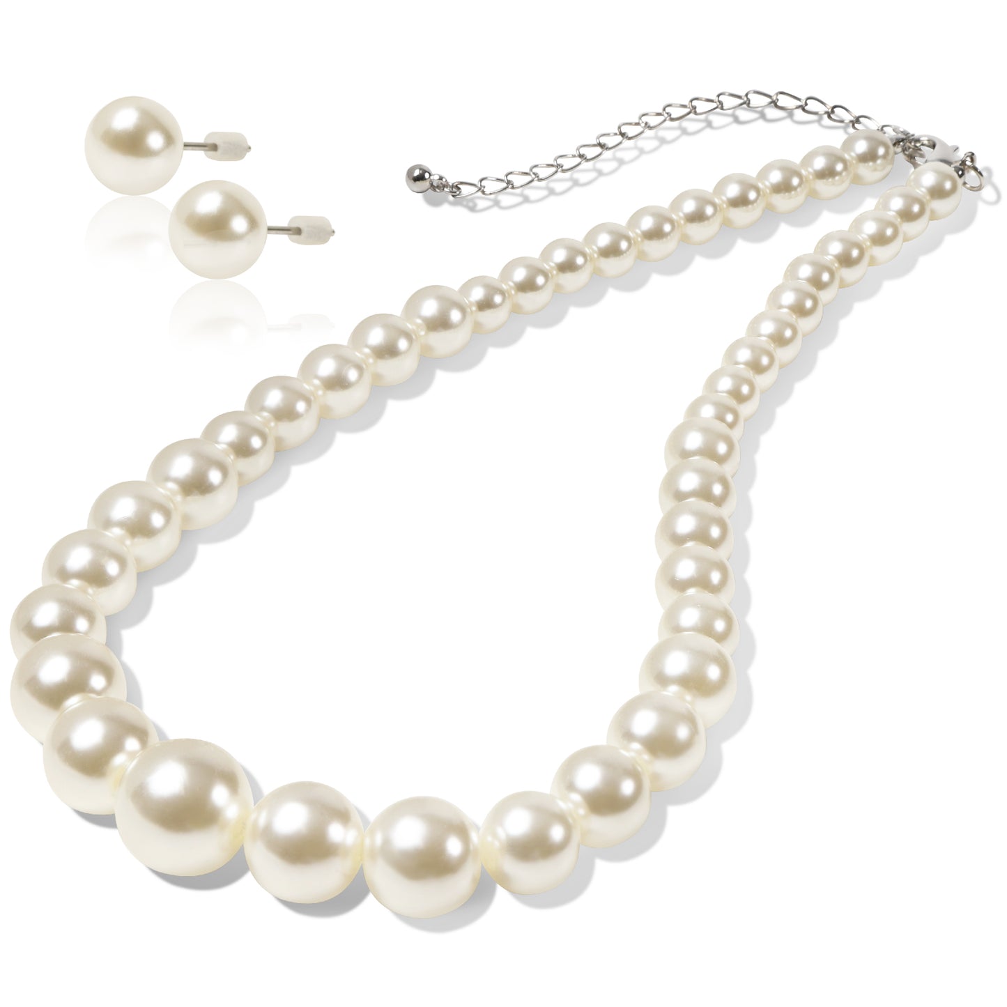 LunArts パールネックレス 1連 ピアス セット