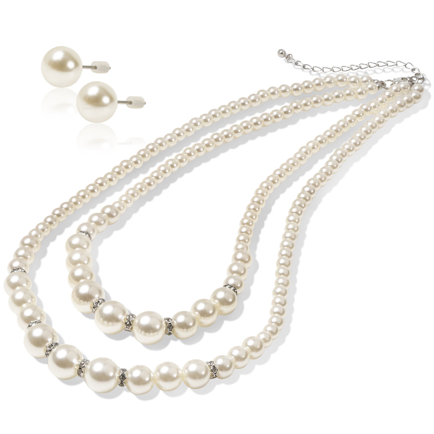 LunArts パールネックレス 2連 ピアス セット