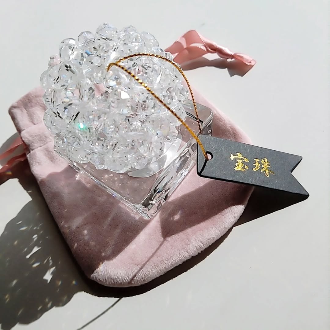 宝珠 天然石 5A 水晶 フラーレン バッキーボール 中サイズ 90個