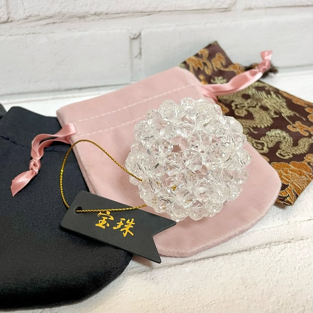 宝珠 天然石 5A 水晶 フラーレン バッキーボール 中サイズ 90個