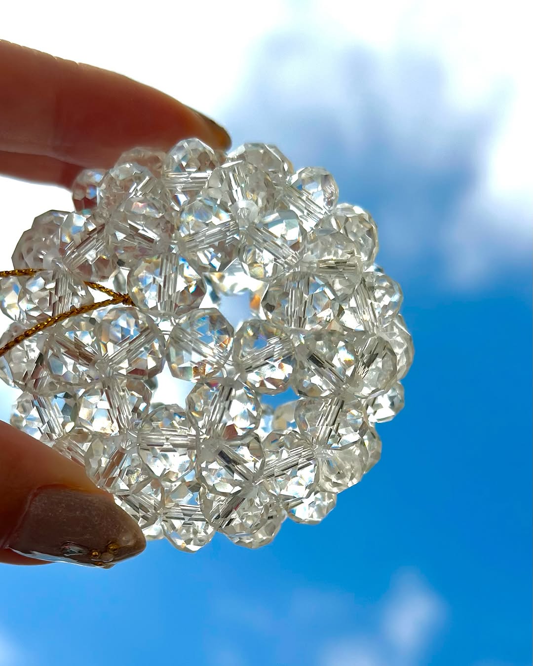 宝珠 天然石 5A 水晶 フラーレン バッキーボール 中サイズ 90個